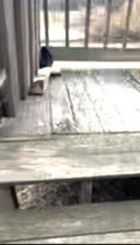 Unsafe stairs to deck