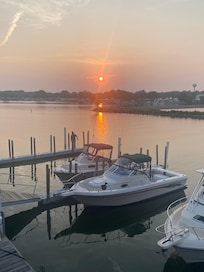 View from balcony at sunset