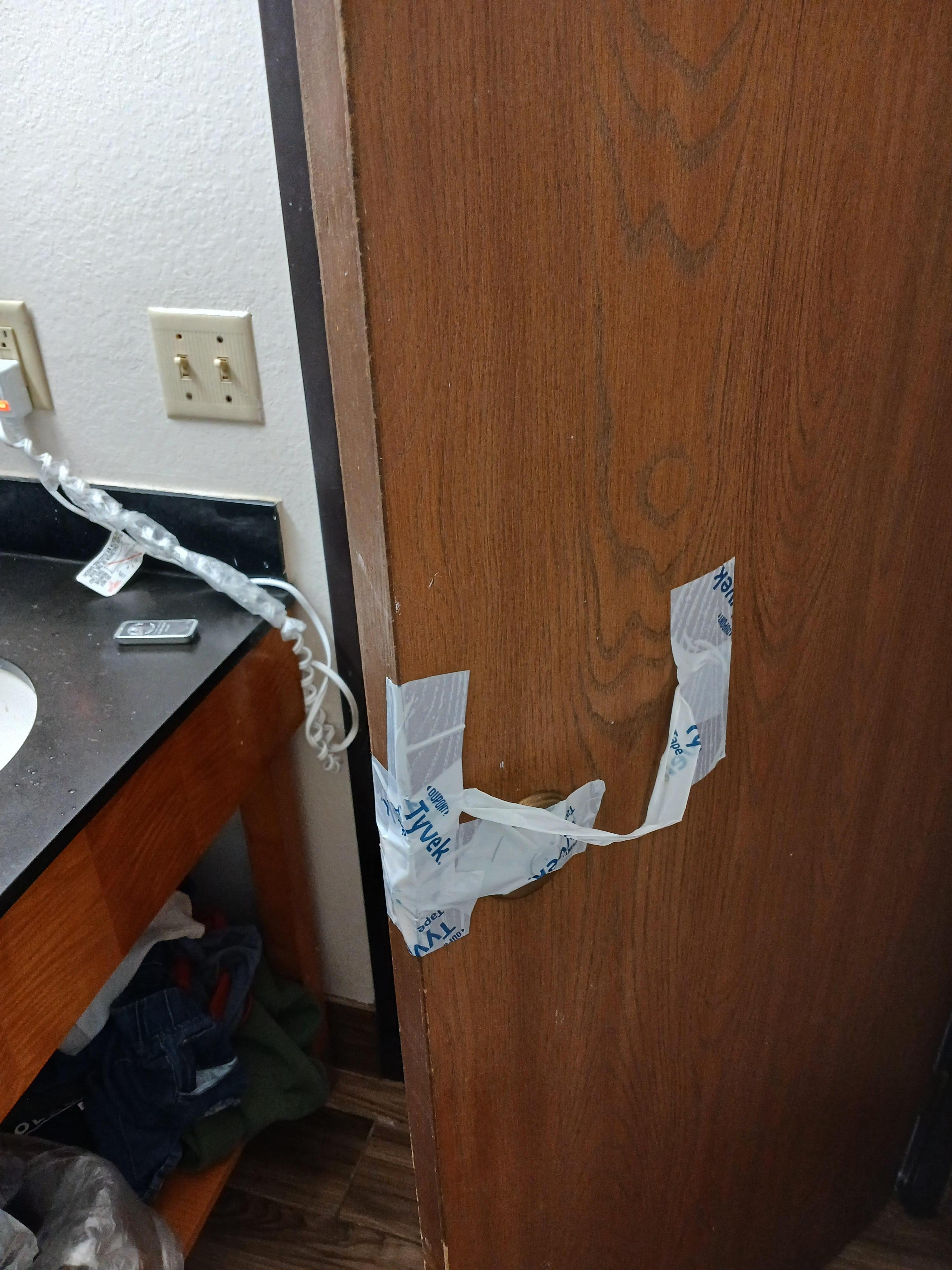 This is the inside of our bathroom door 