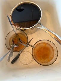 Dirty dishes left in sink