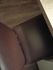 Crumbs on the chair.