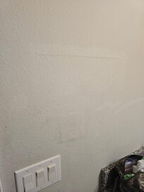 The wall in the main bathroom is disgustingly dirty and has a bad patch job. Who wants to brush teeth next to this?