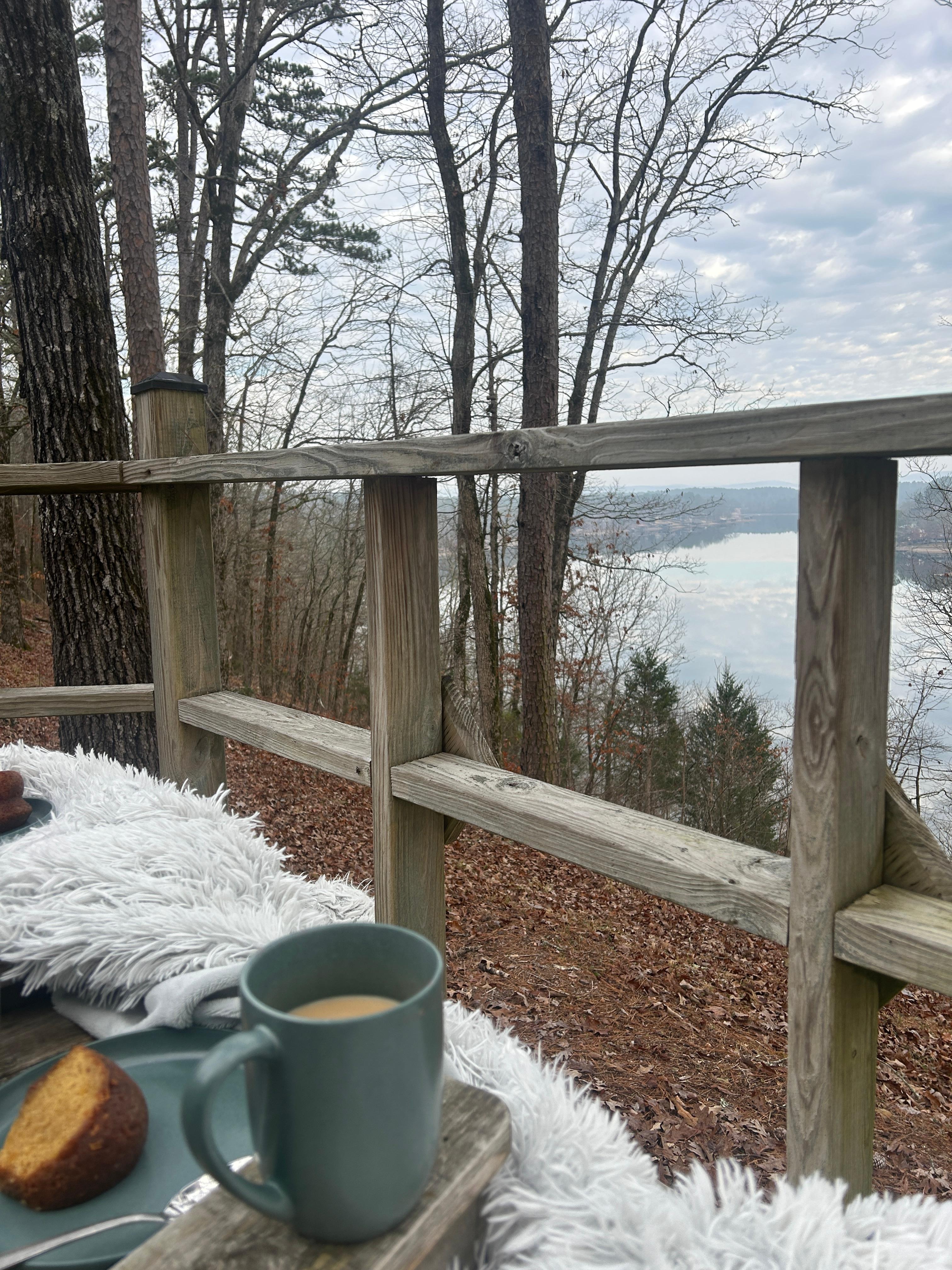 Morning coffee on deck.