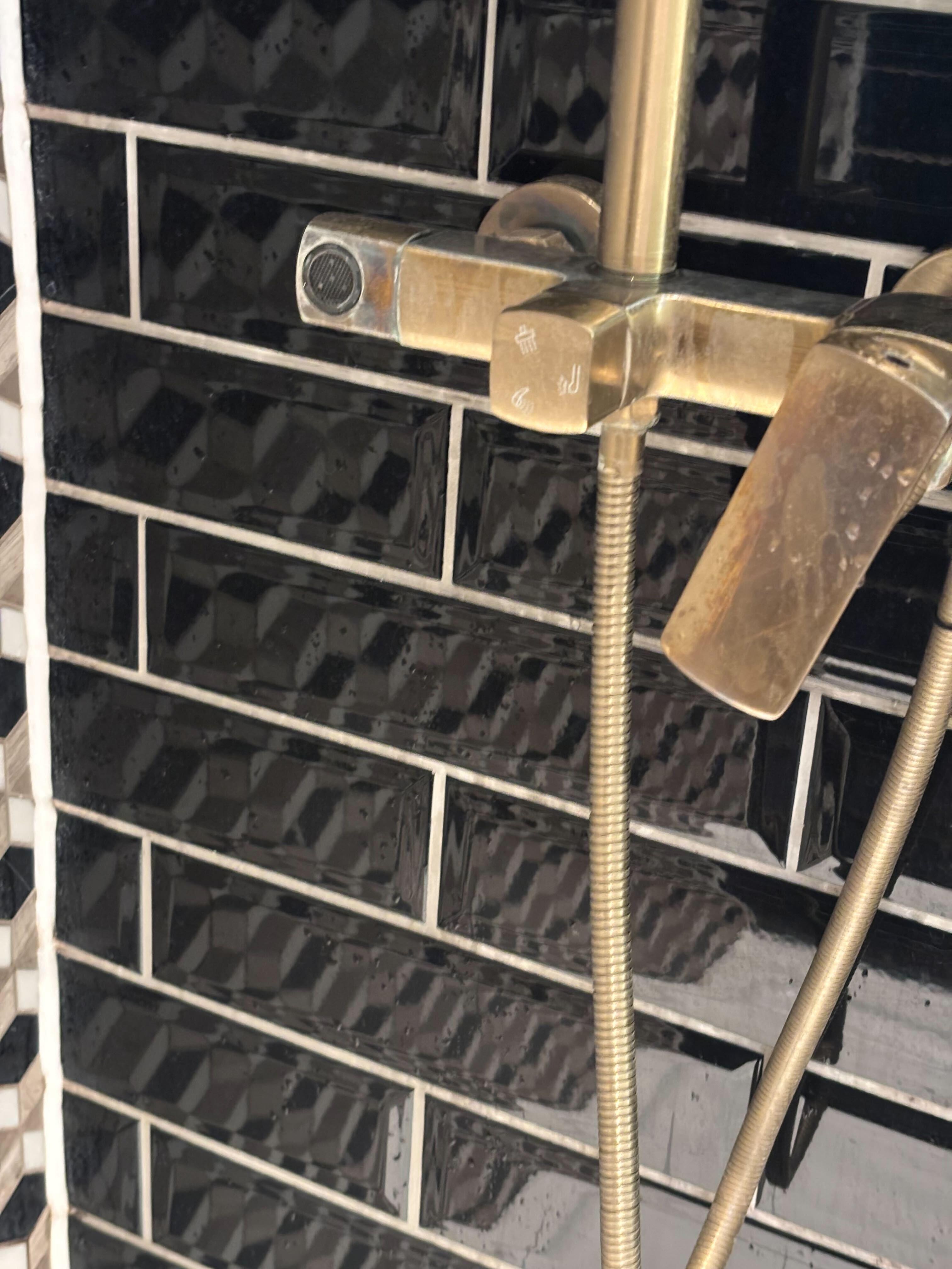 Damaged shower that missed a hose so just squirted out at you.