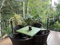 On our balcony with outdoor kichenet