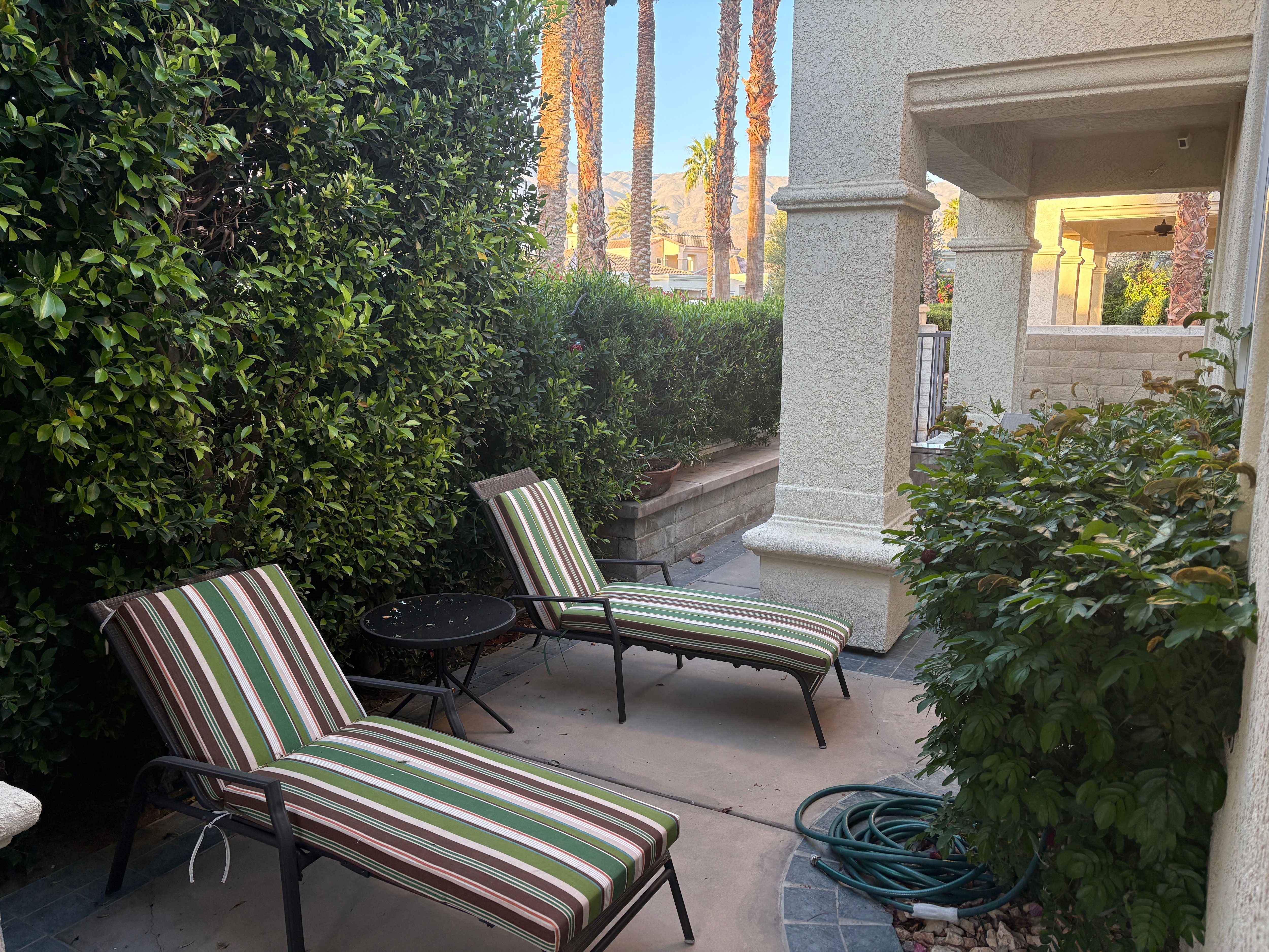Relaxing private backyard with shade