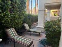 Relaxing private backyard with shade