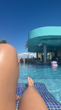 Relaxing in the pool