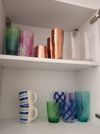 Plastic glasses with coffee cups