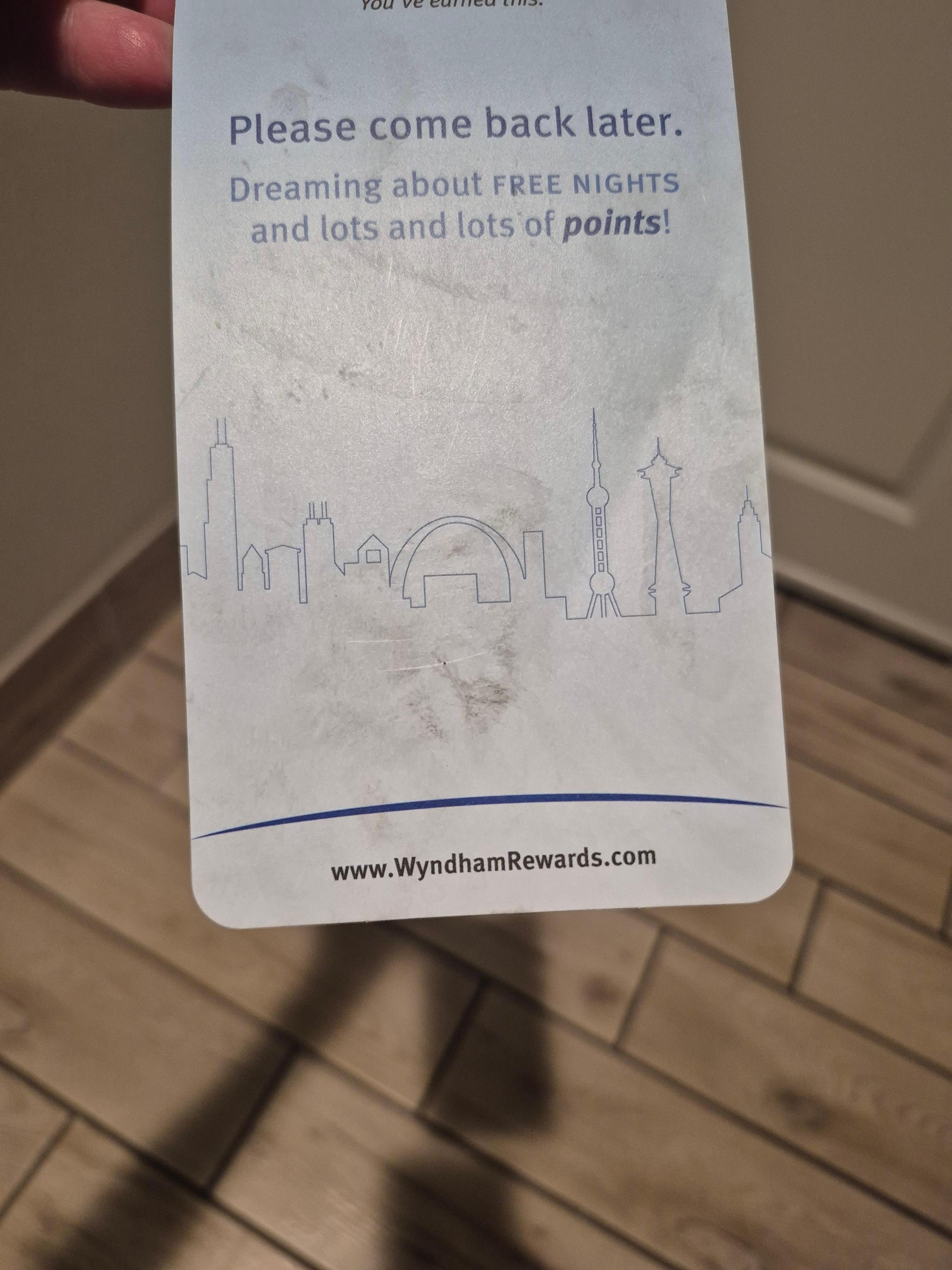 Dirty do not disturb sign