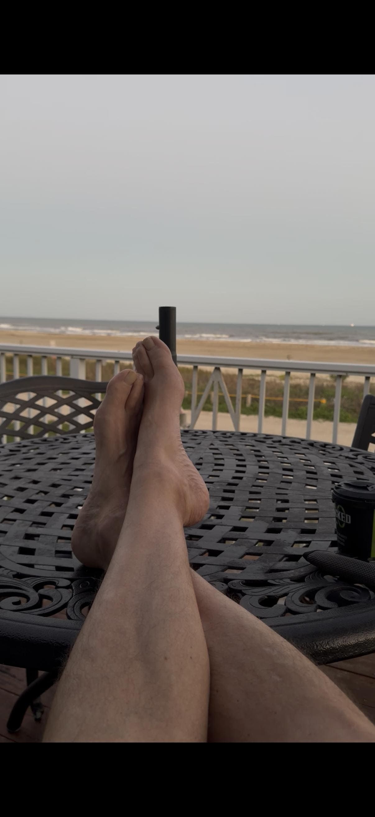 Relaxing on the deck. 