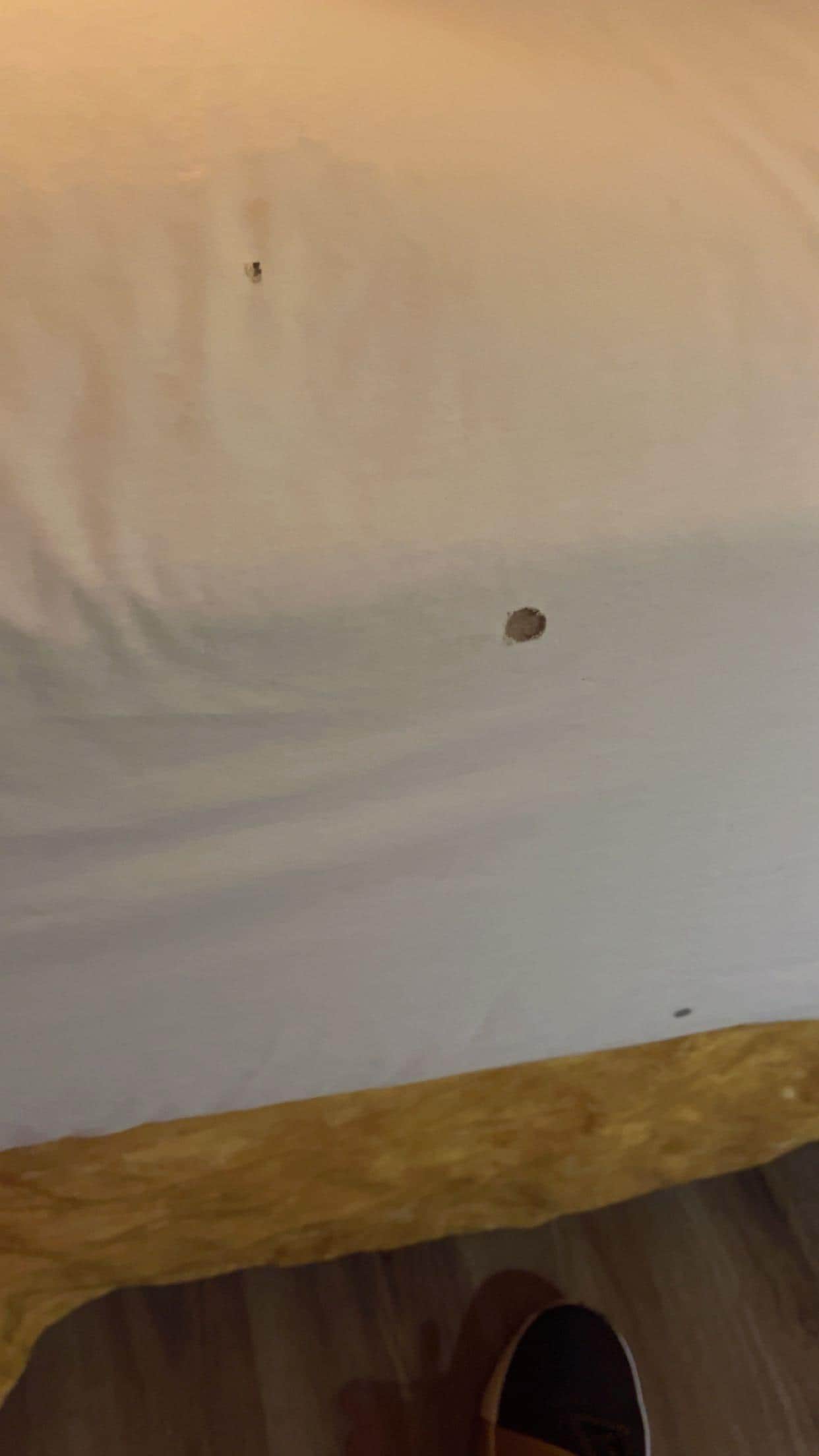 Cigar burn marks on sheets