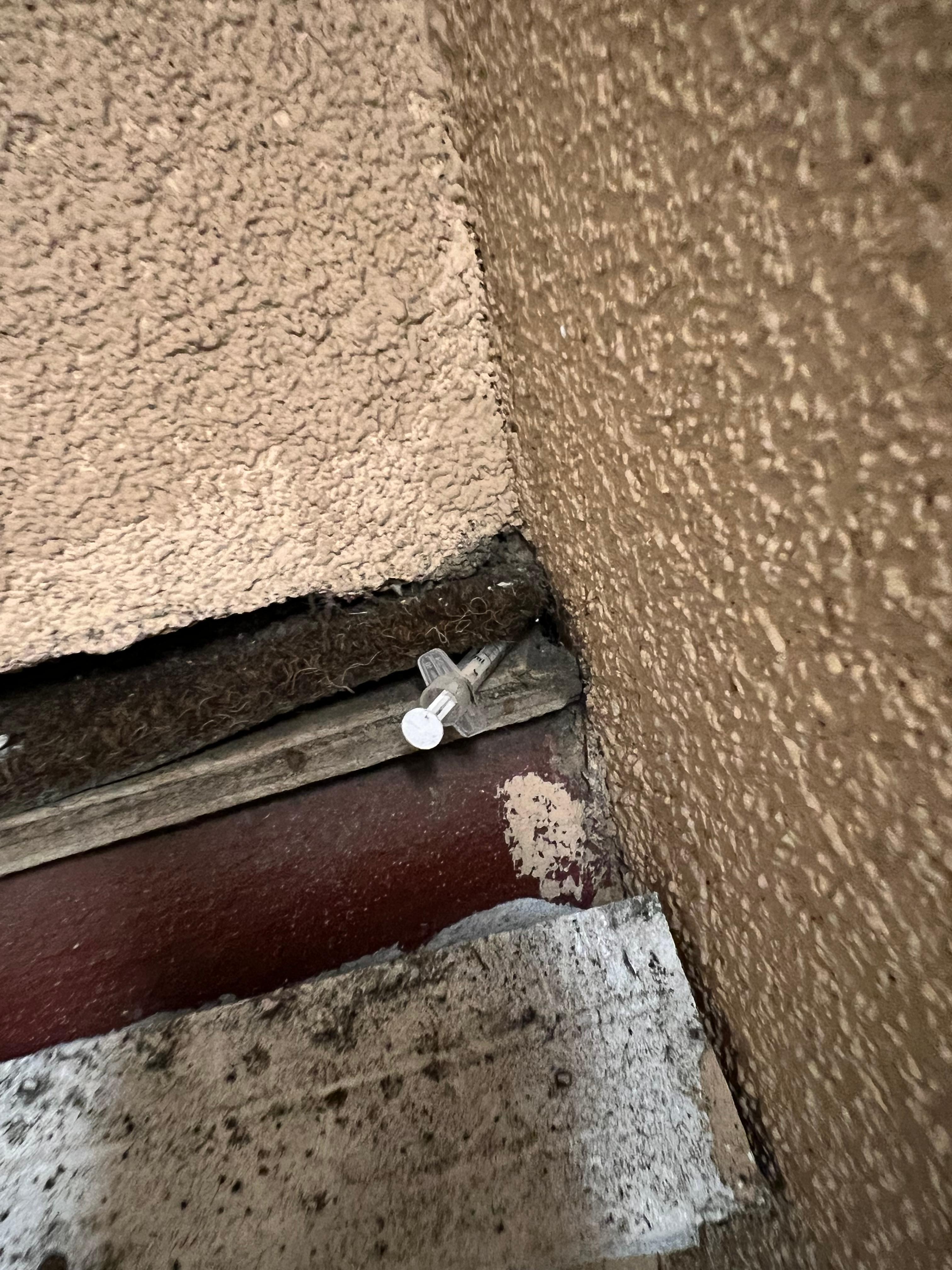 Syringe found outside our room