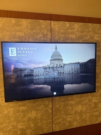 Welcome message on the tv when we walked in the room :)