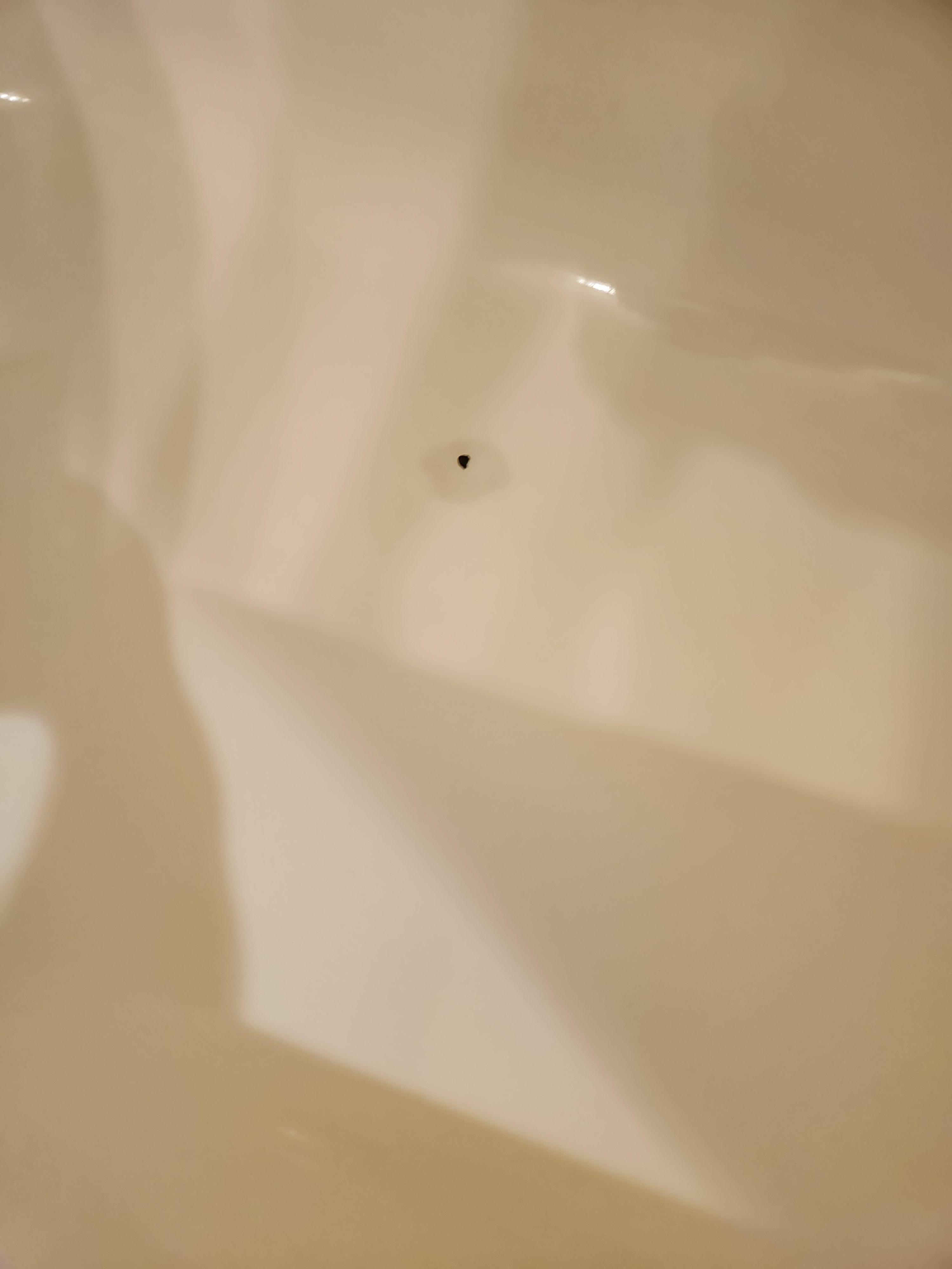 Tub white area slick and wore out