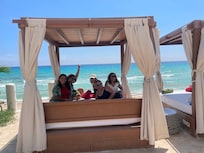 You can reserve a relaxing spot by the ocean