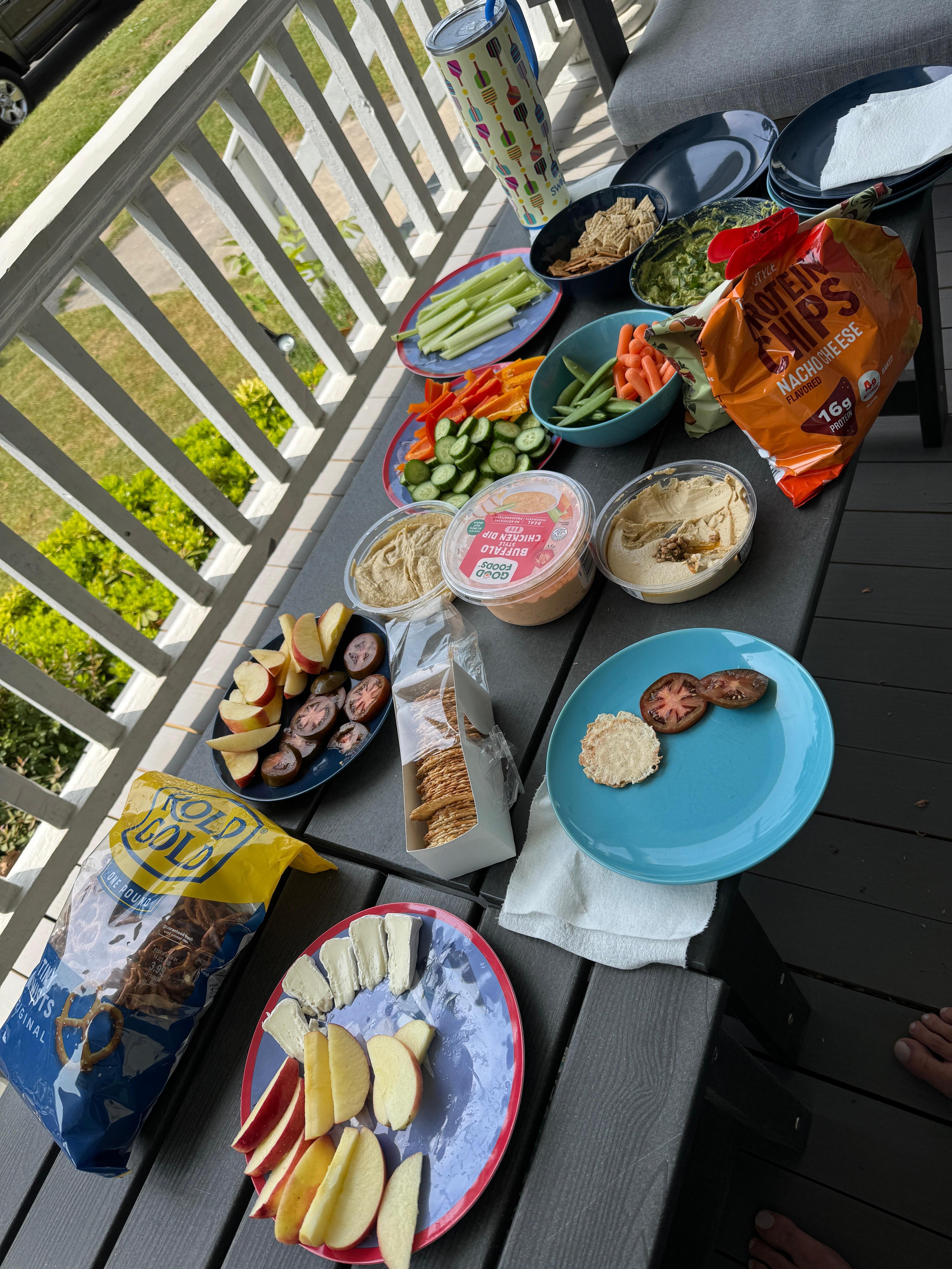 Snacks on the lovely front porch! 