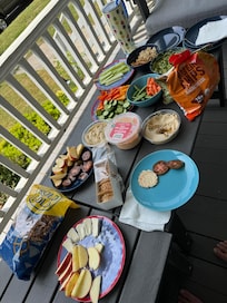 Snacks on the lovely front porch!