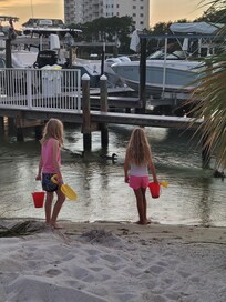 Kids at the beach right at our place