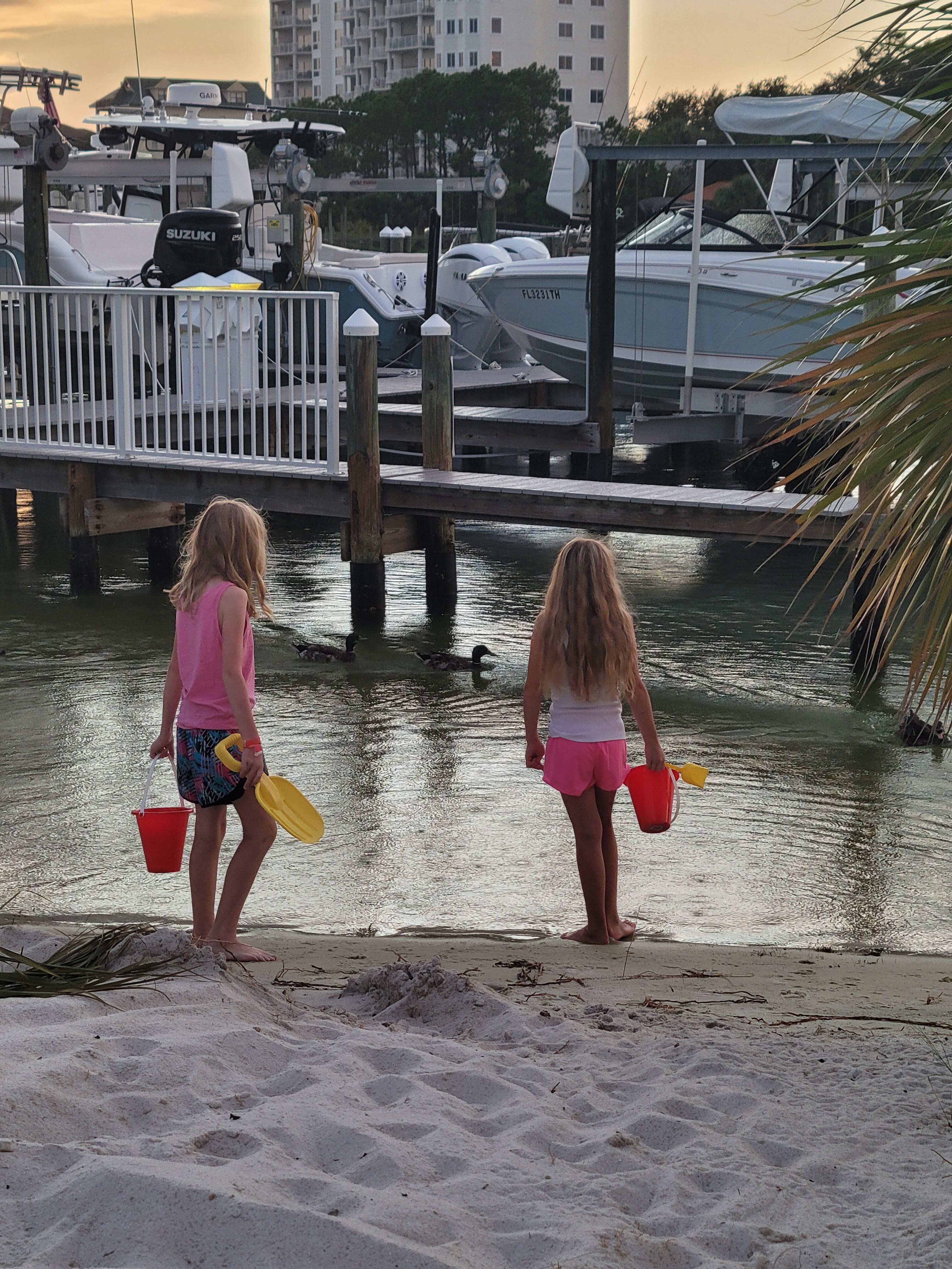 Kids at the beach right at our place 