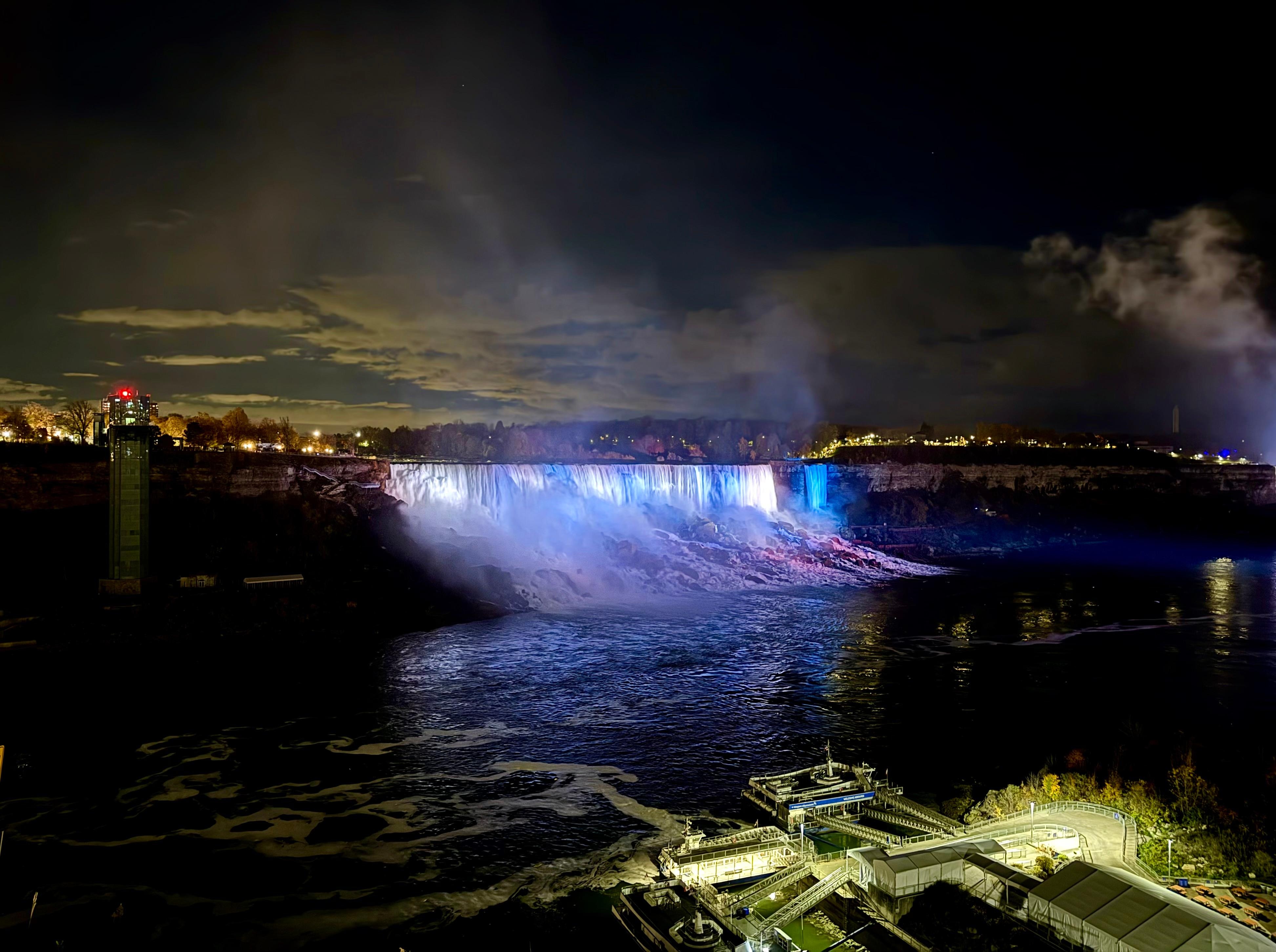 A quick walk to see the falls at night