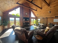 Living room with big windows and natural lighting