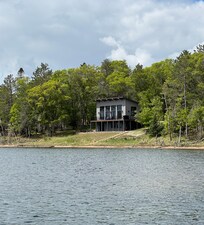 The cabin from the lake.