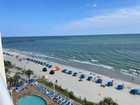 View from our balcony! Beautiful when we could enjoy it!