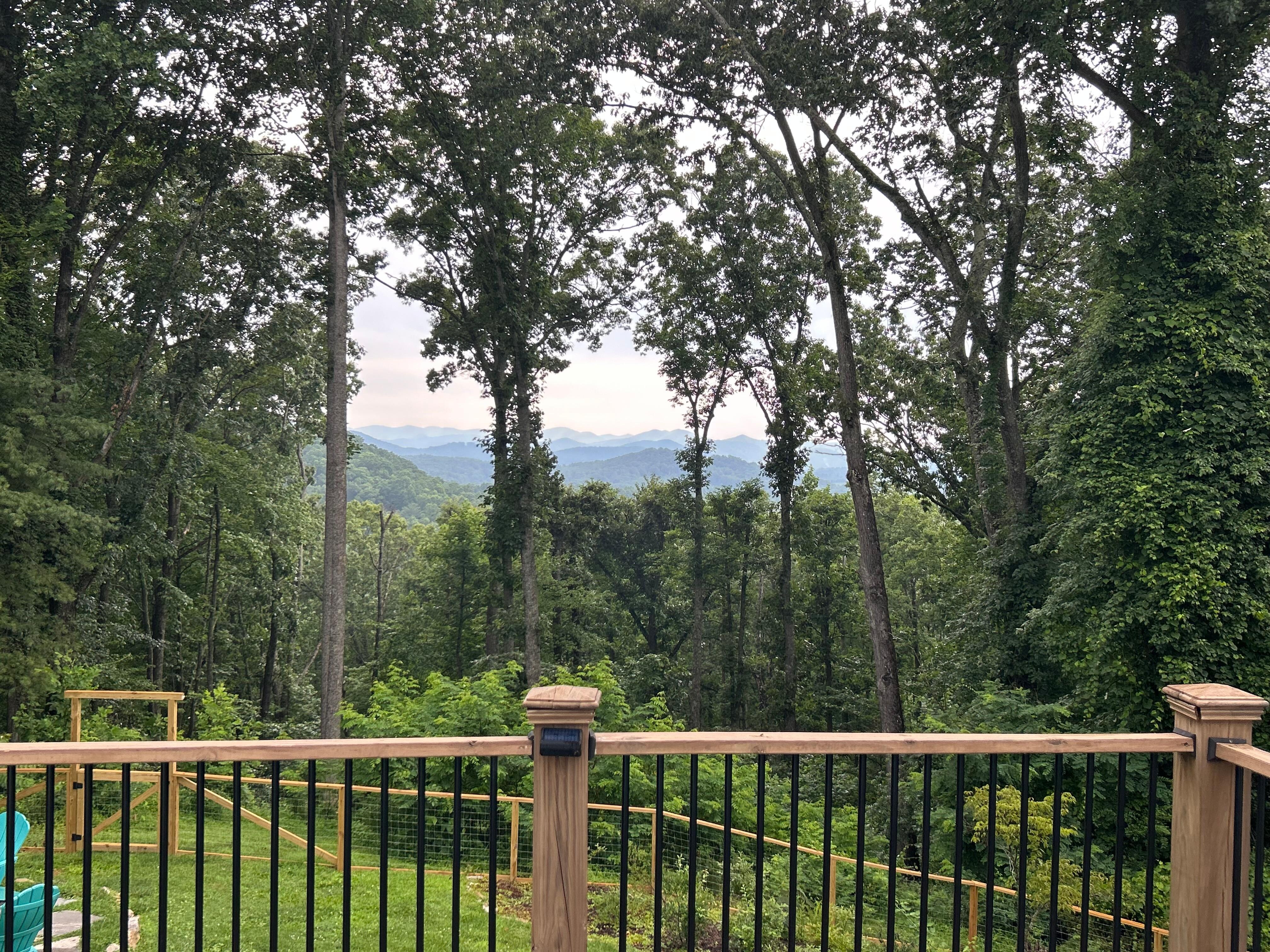 View of mountains from the deck