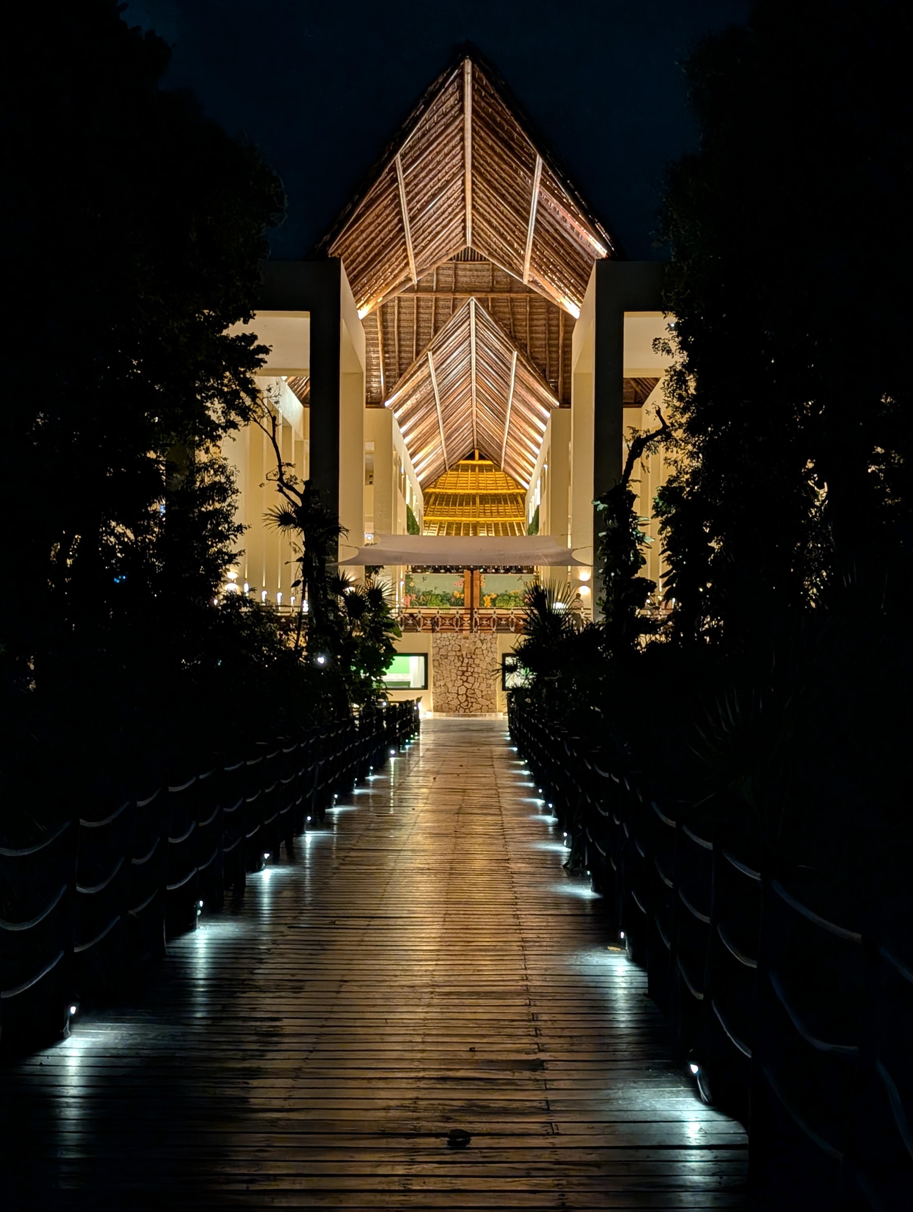 Lobby building at night