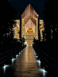 Lobby building at night