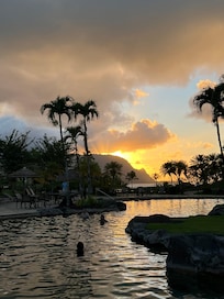 Sunset from the resort pool