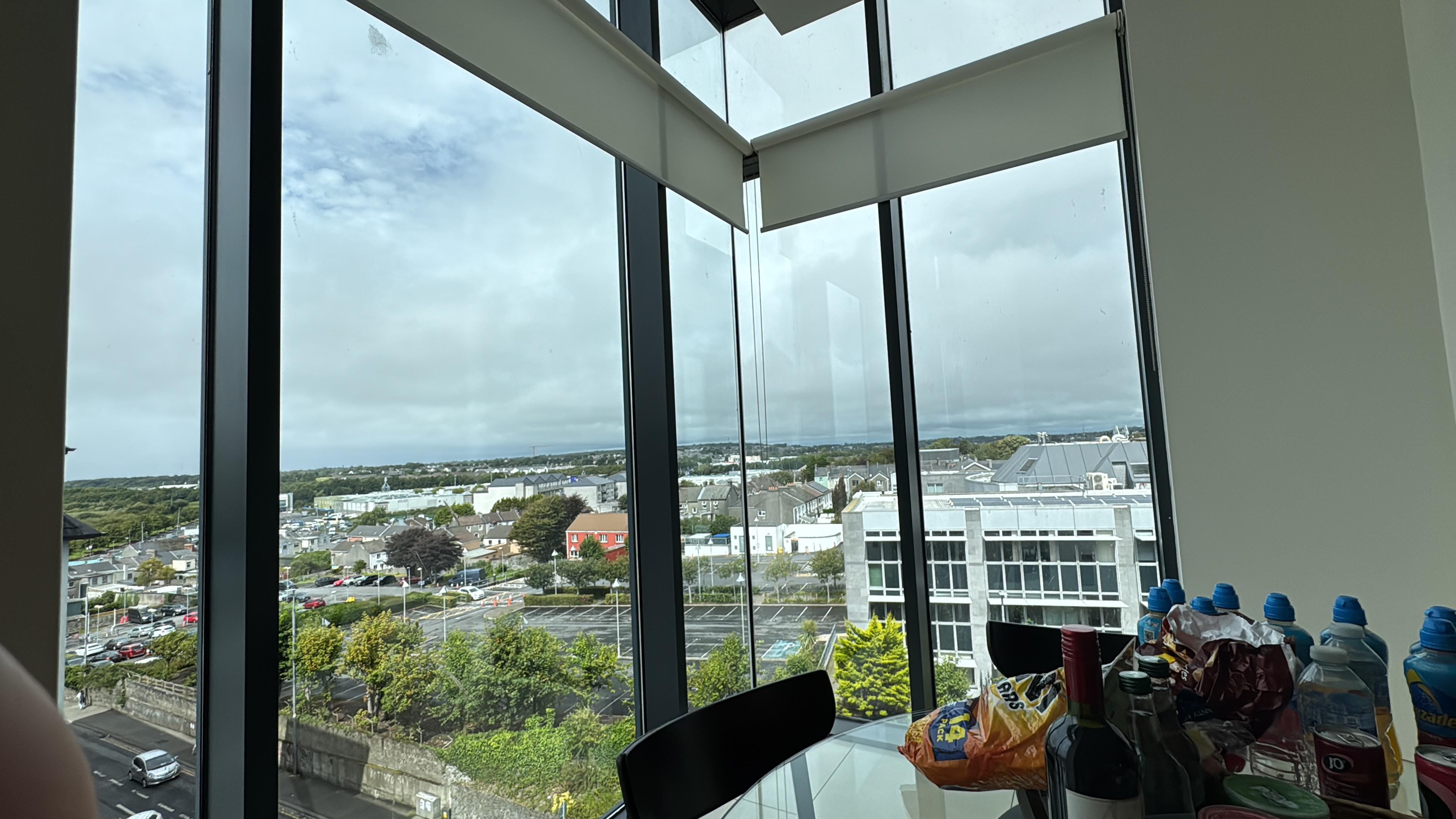 View from the large dining room/ kitchen
