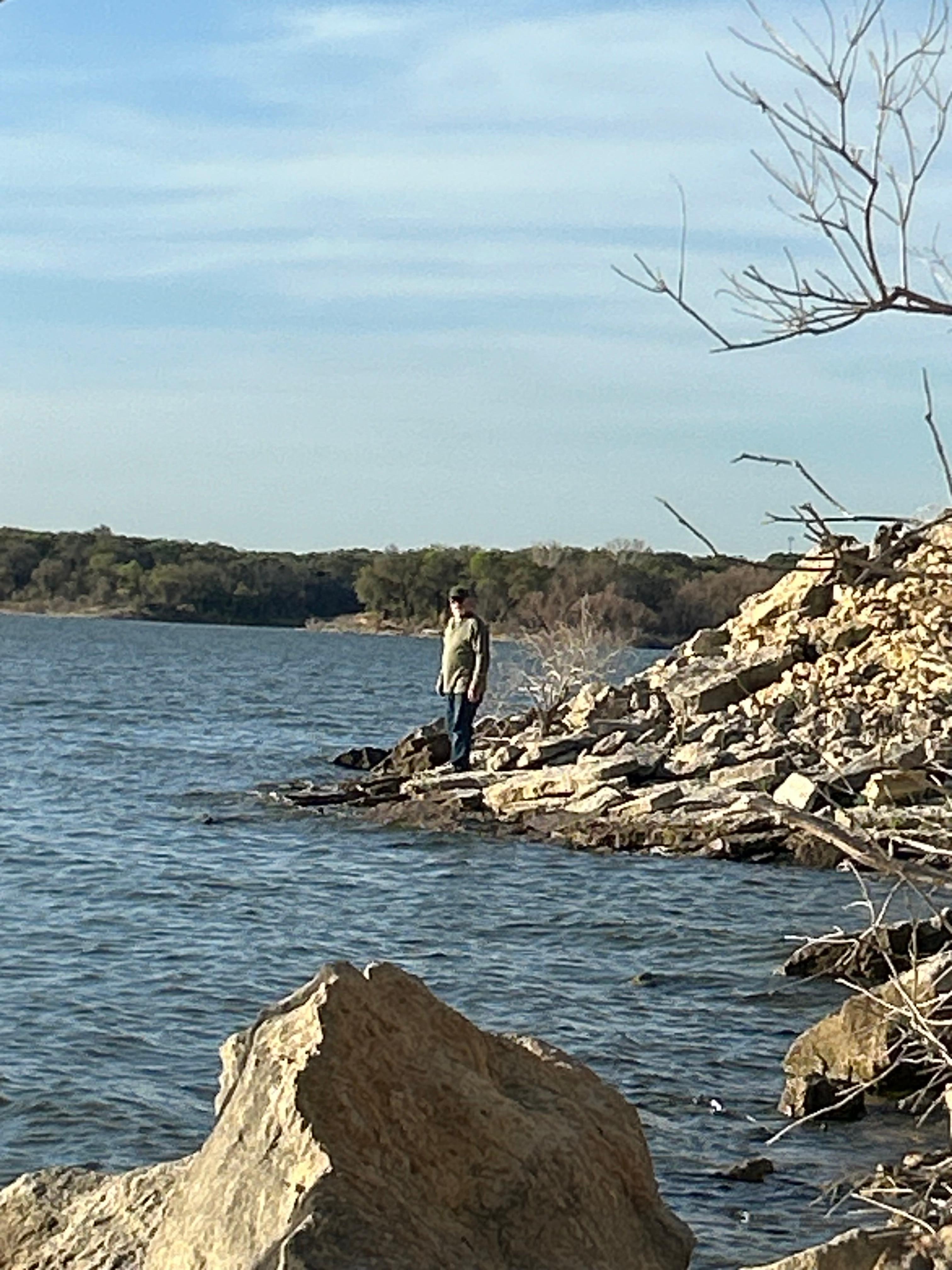Catch fish from lake access area