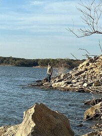 Catch fish from lake access area