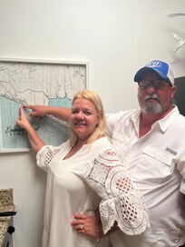 Cute map in the little kitchen.