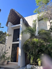 Private, gated entrance with security cameras & locks.