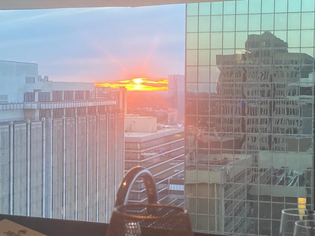 Sunset at the rooftop bar