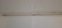 Cracked ceiling above window