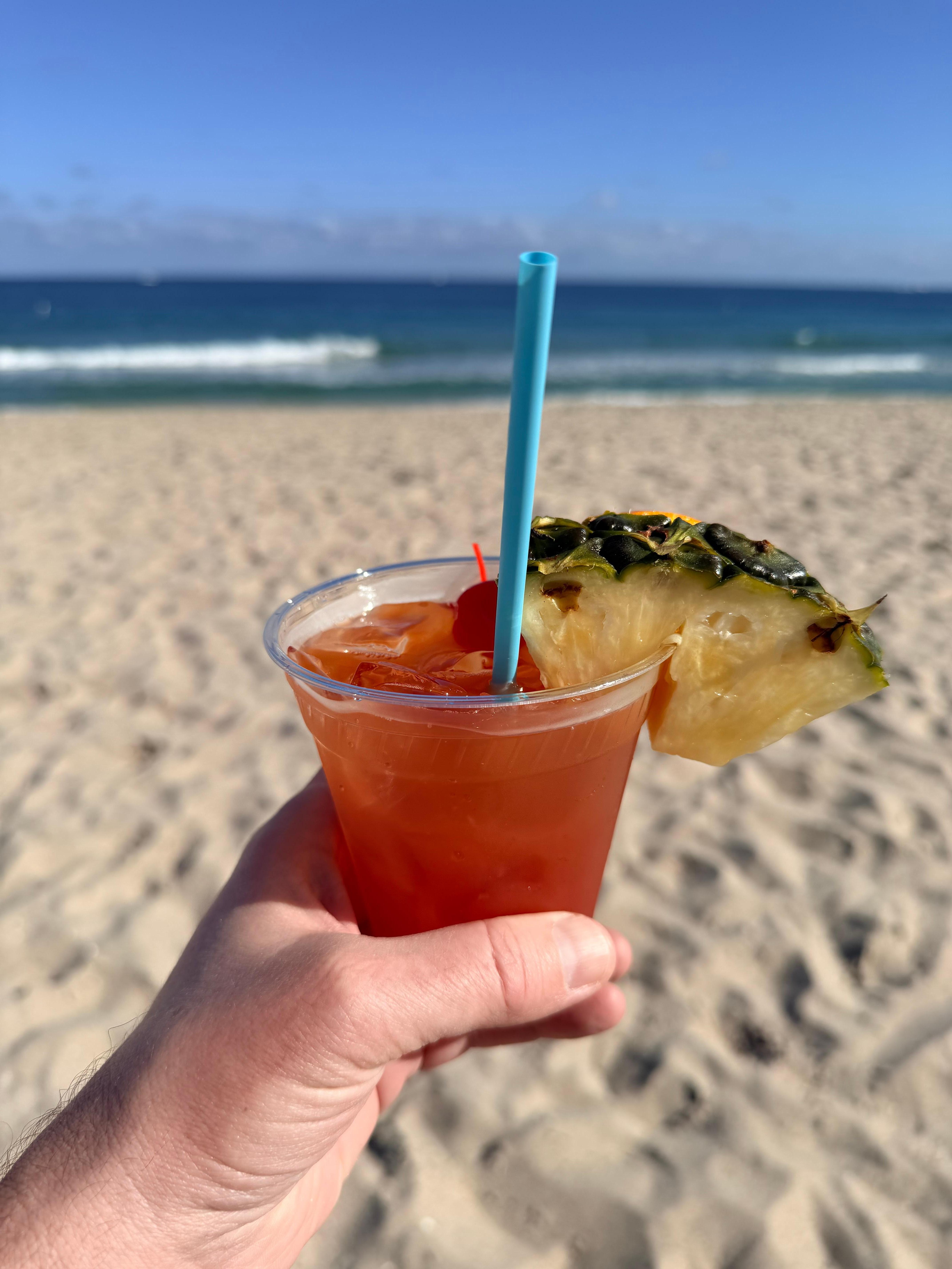 Private beach with cocktails delivered to your sun bed. 