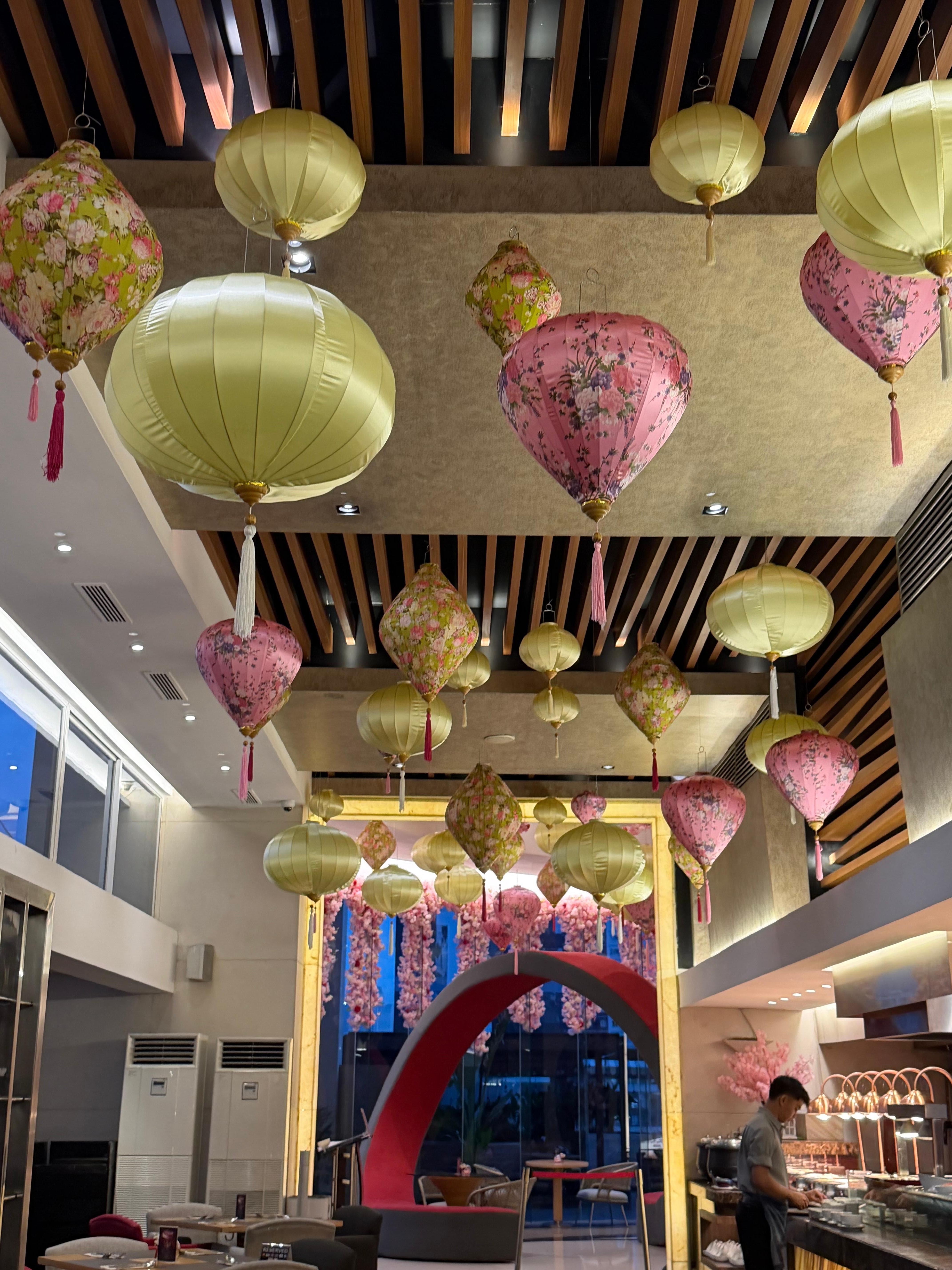 Lobby decorated for Chinese New Year