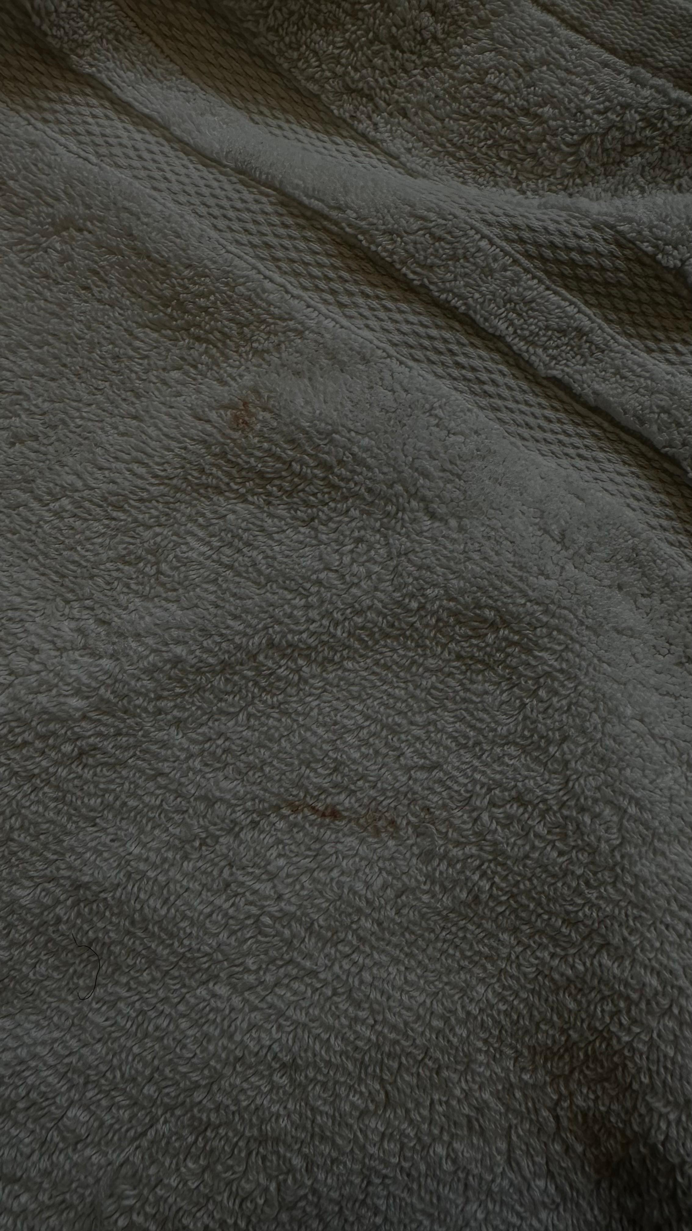 Towels and pillow stained 