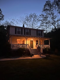 How beautiful the house looked at night.