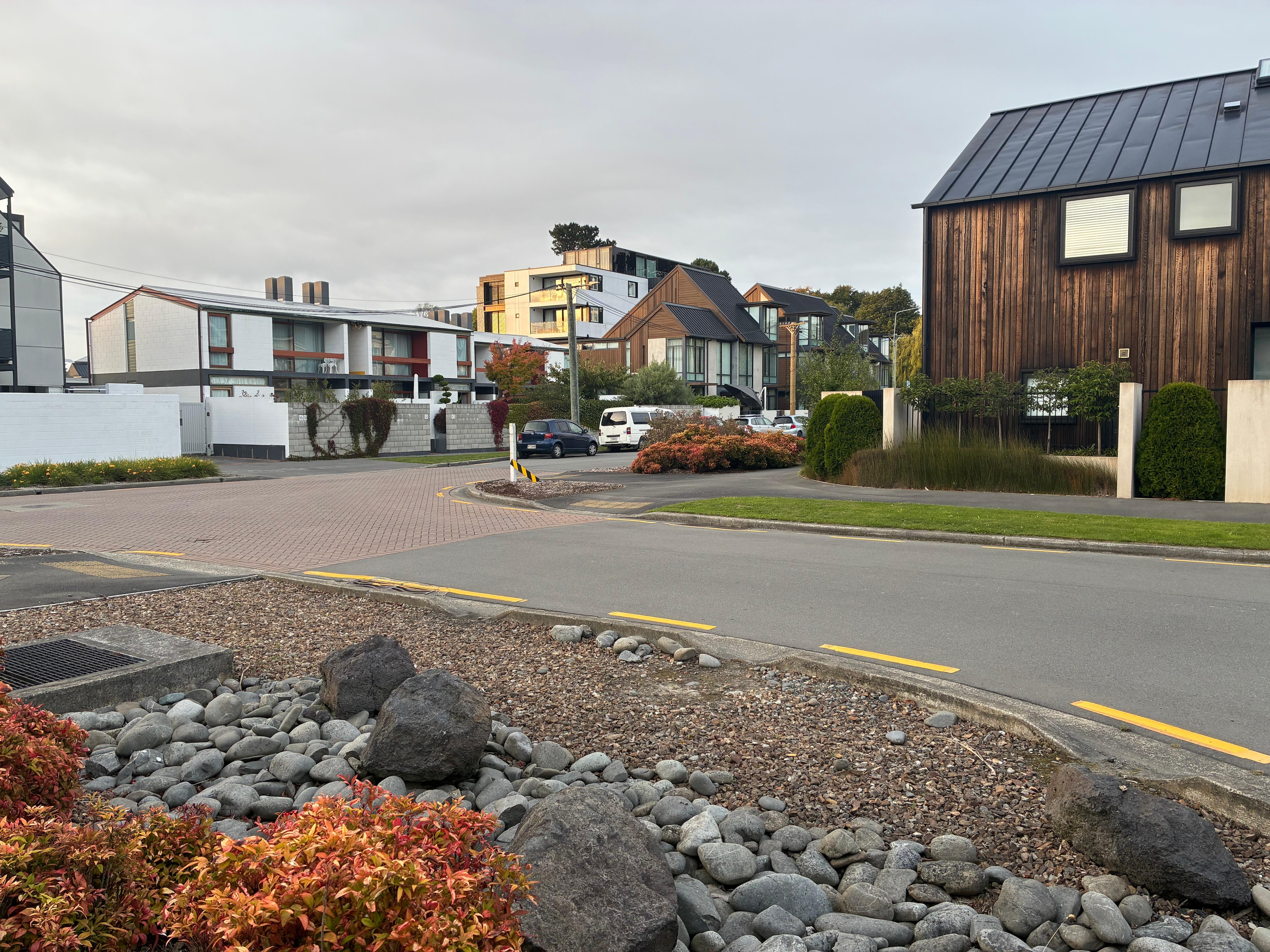 The streets nearby. Very calm, and there is a lot of parking available. 