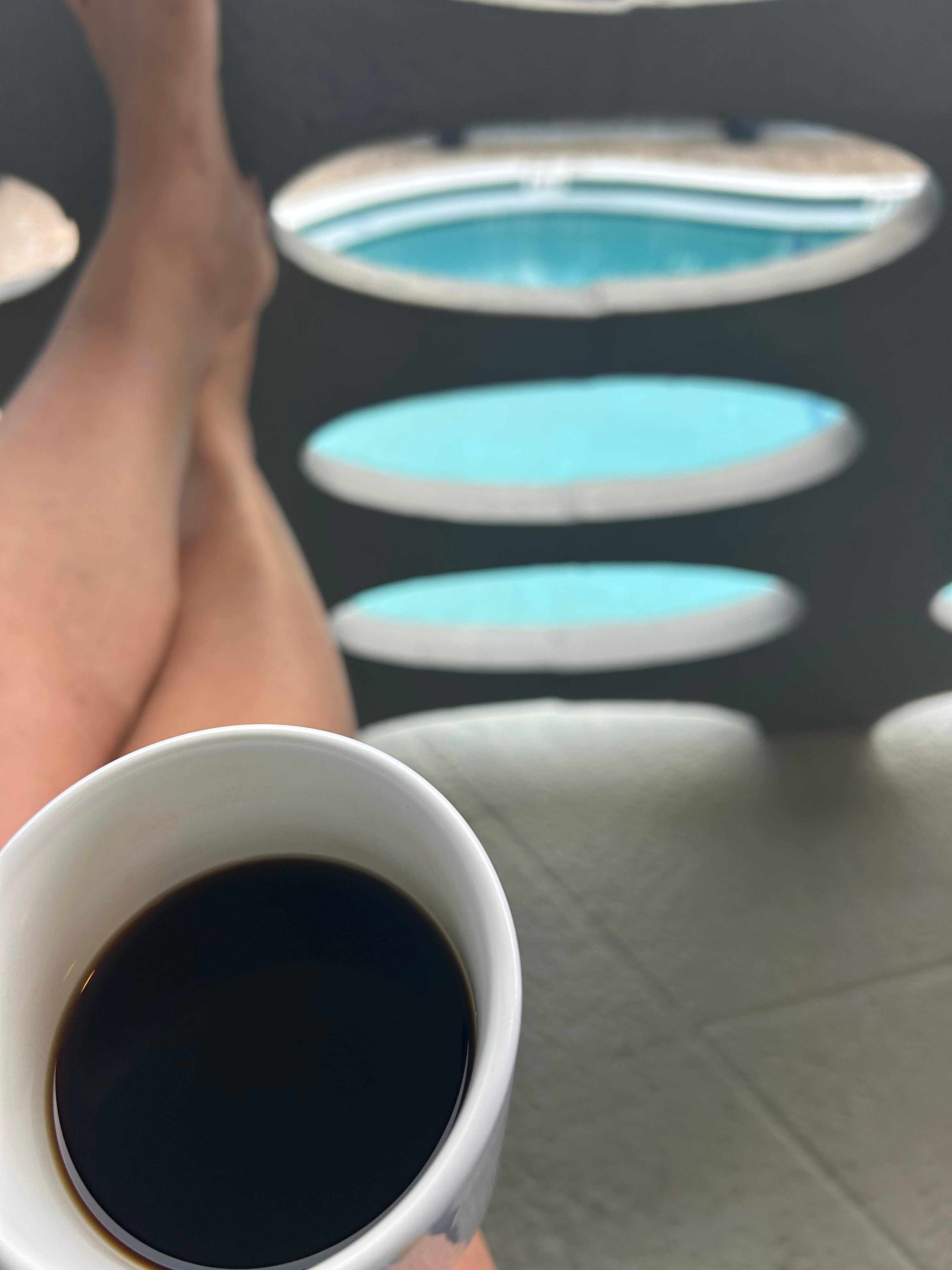 Coffee outside our room.