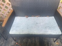 the patio furniture, listing shows all nice and clean, not...