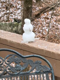 First snowman ever!! 3” tall but took forever to make lol.