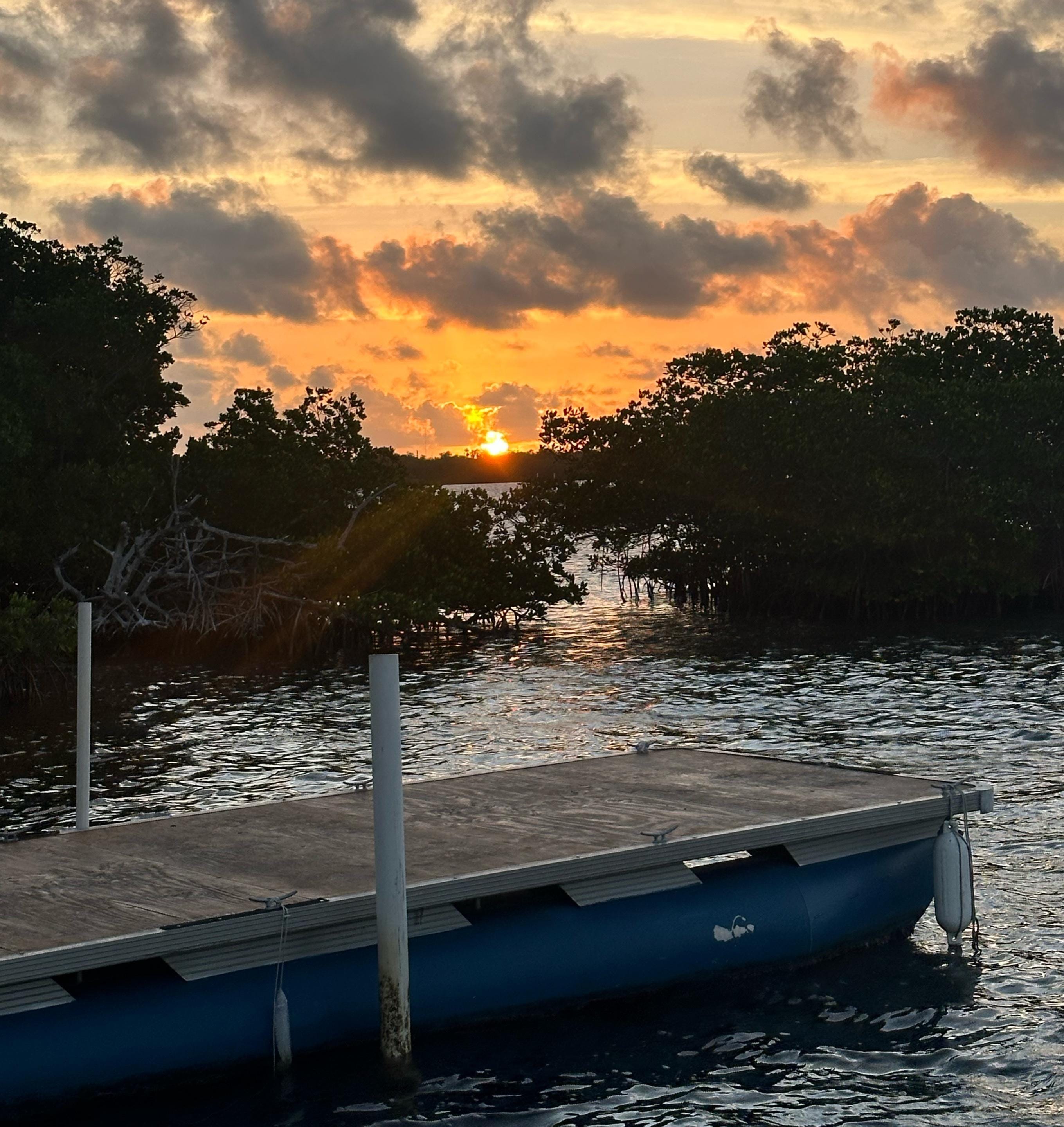 Beautiful sunrise from the dock 