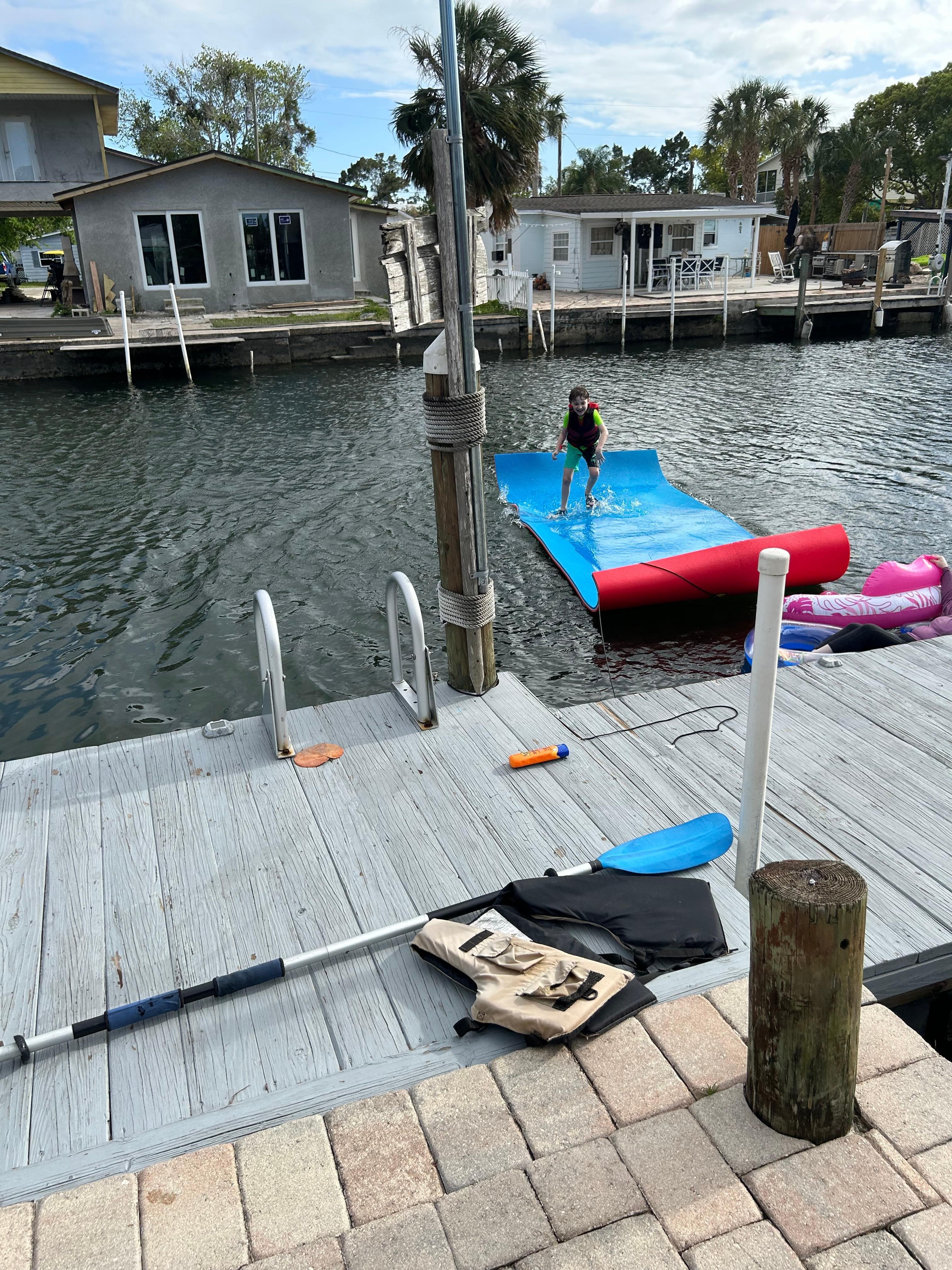 Breaking in the lily pad