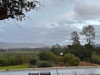 Morning with marine layer. Burns off early to gorgeous blue sky and amazing vineyard views.